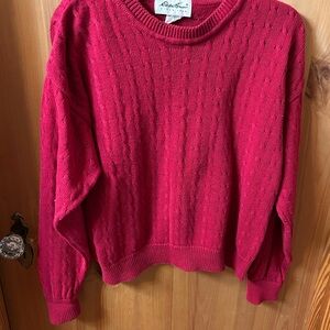 Eddie Bauer Vibrant Red Crew Neck Sweater